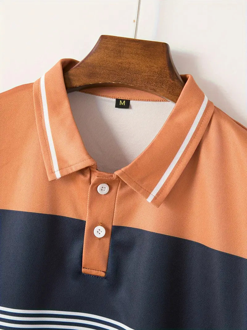 Camisete polo masculino elegante – tecido respirável e de secagem rápida