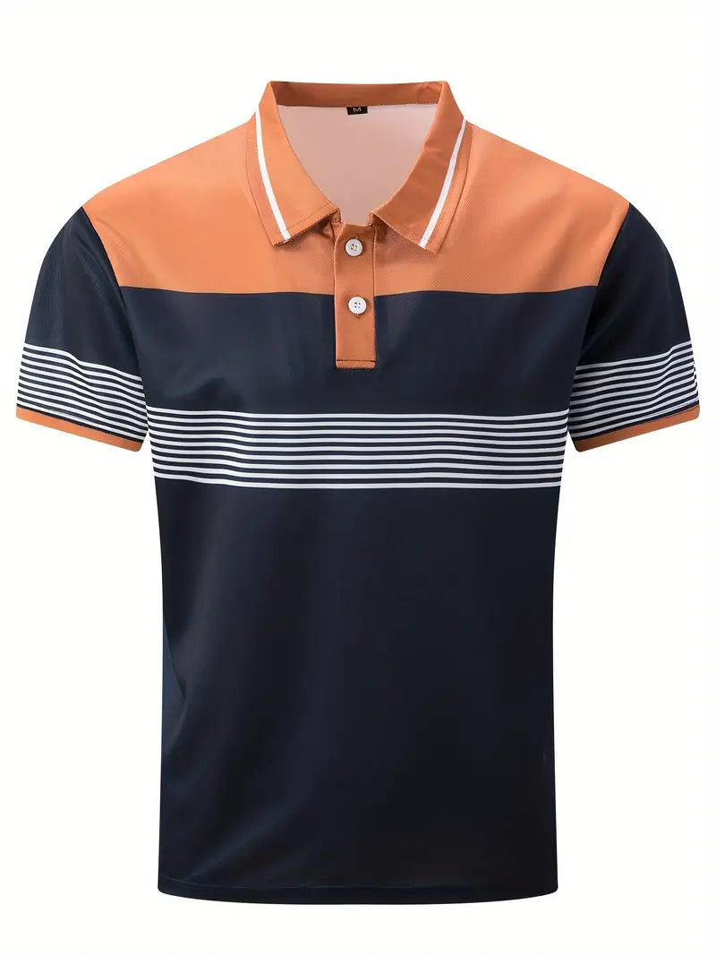 Camisete polo masculino elegante – tecido respirável e de secagem rápida
