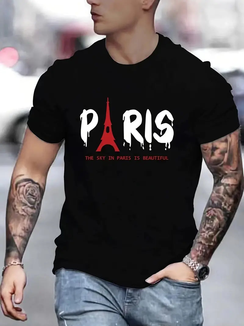 Camiseta masculina de Algodão respirável, manga curta, gola redonda