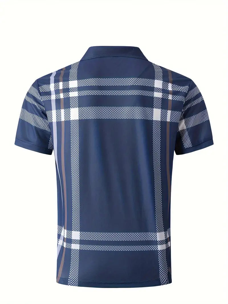 Camisete clássica de ajuste regular respirável, camiseta casual masculina com decote em v manga curta