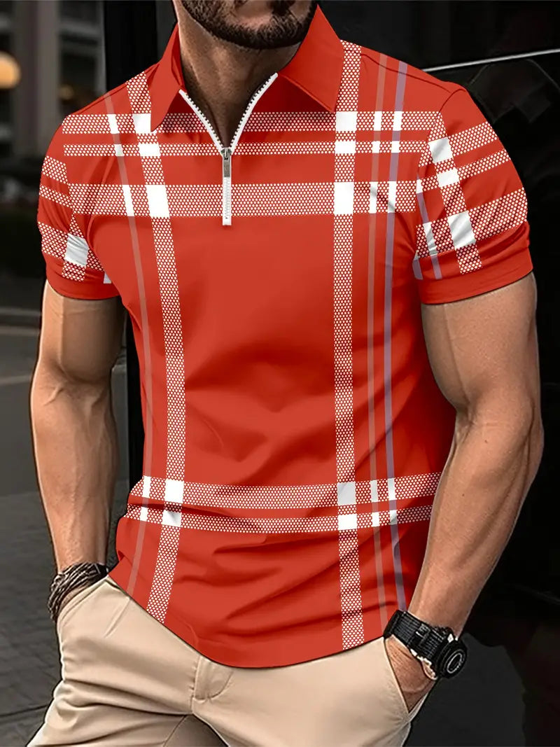Camisete clássica de ajuste regular respirável, camiseta casual masculina com decote em v manga curta