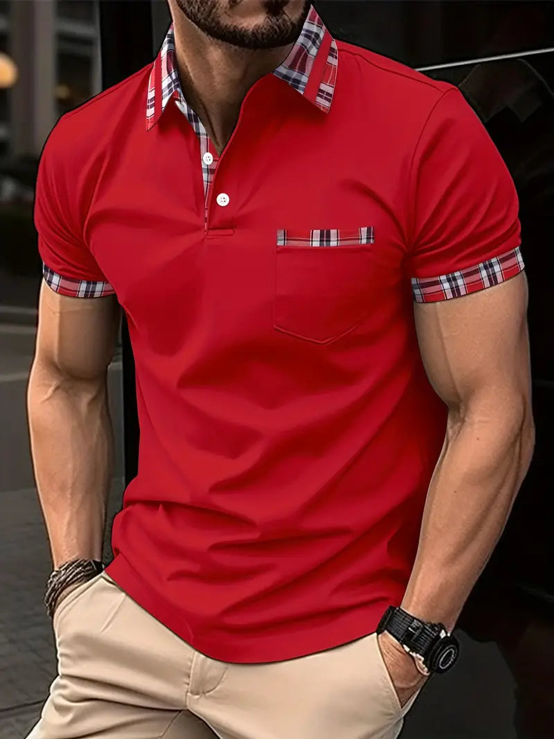 Camisas masculinas de verão com botões, mangas curtas e bolsos, perfeitas para um visual casual e confortável