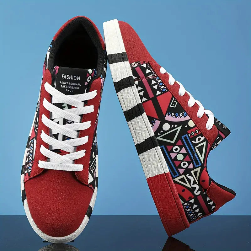 Sapatilhas masculino de desenho tribal vibrante para passeio