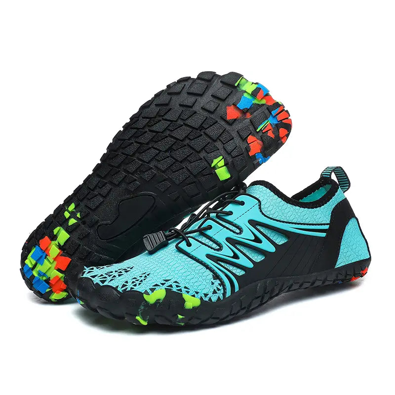Sapatos masculinos aquáticos de secagem rápida para actividades na praia, respiráveis e antiderrapantes
