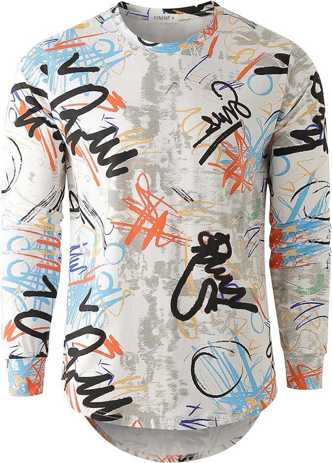 Camiseta masculina Hipster Hip Hop com estampa de manga curta