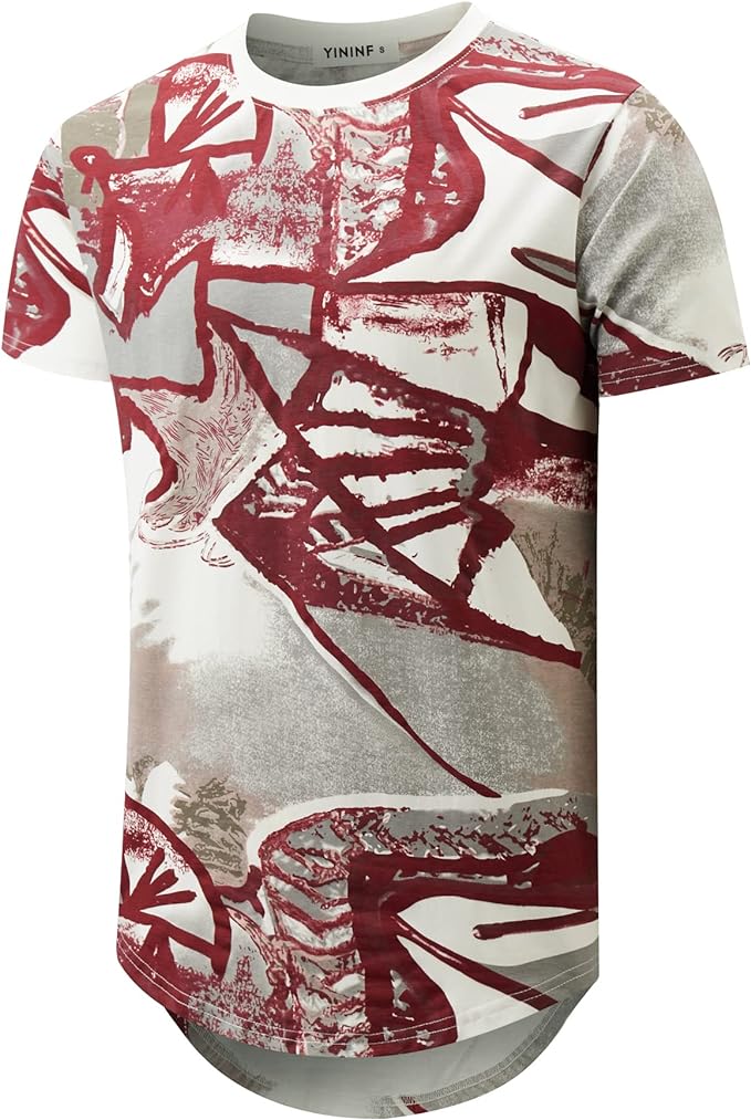 Camiseta masculina Hipster Hip Hop com estampa de manga curta
