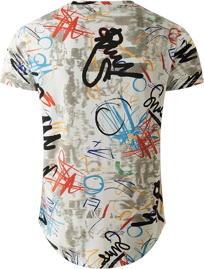 Camiseta masculina Hipster Hip Hop com estampa de manga curta