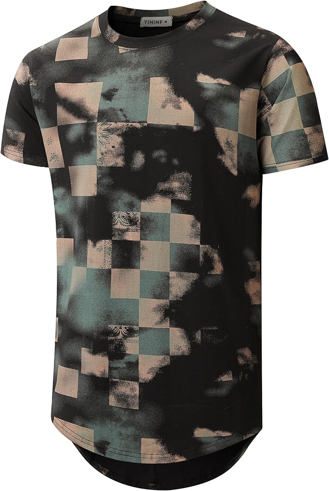 Camiseta masculina Hipster Hip Hop com estampa de manga curta
