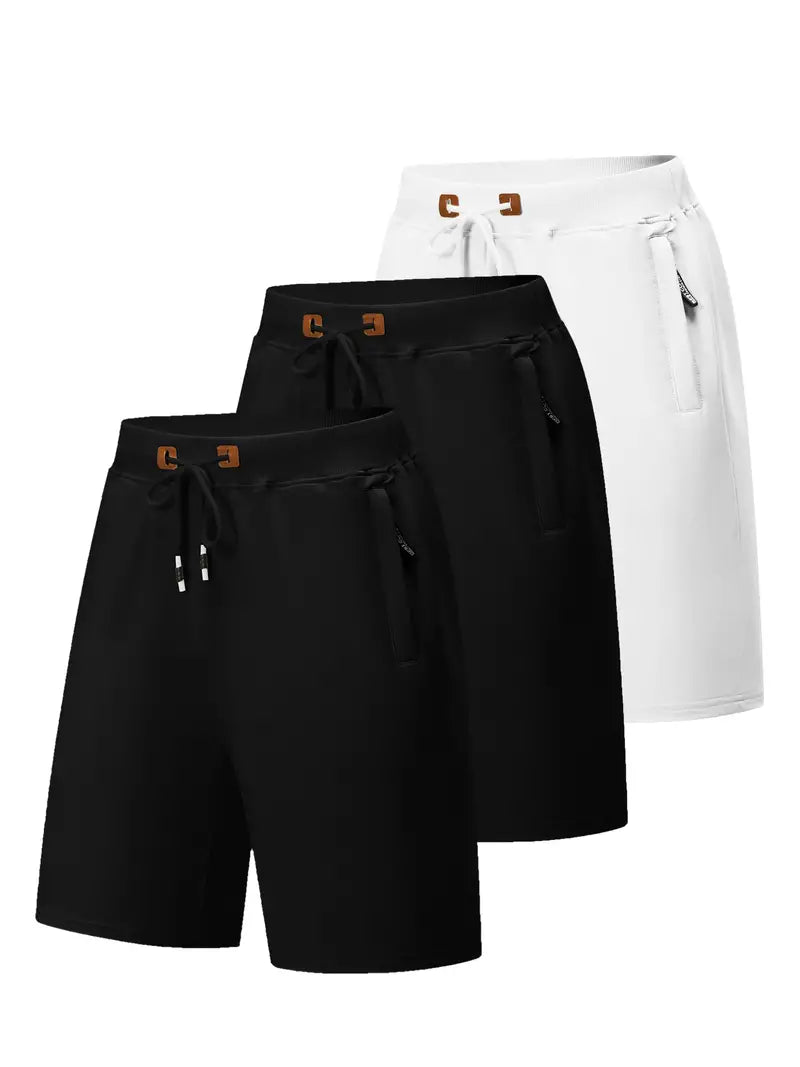 3 Peças de Shorts masculinos confortáveis , Shorts casuais uso diário
