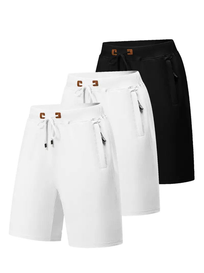 3 Peças de Shorts masculinos confortáveis , Shorts casuais uso diário