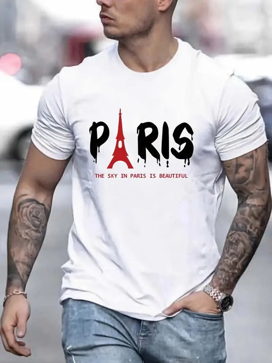 Camiseta masculina de Algodão respirável, manga curta, gola redonda
