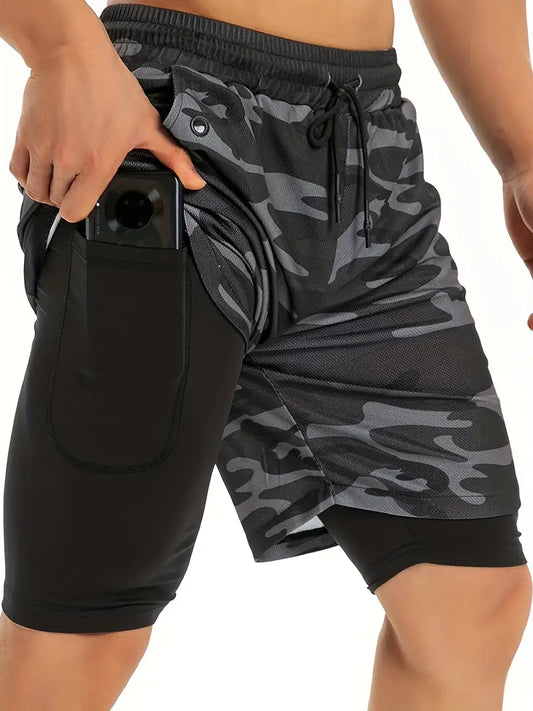Shorts de academia masculinos Roupas de treino atléticas para homens Shorts de secagem rápida com bolsos com zíper