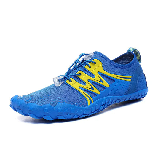 Sapatos masculinos aquáticos de secagem rápida para actividades na praia, respiráveis e antiderrapantes